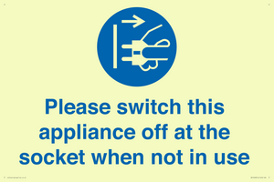 Please switch this appliance off at the socket when not in use